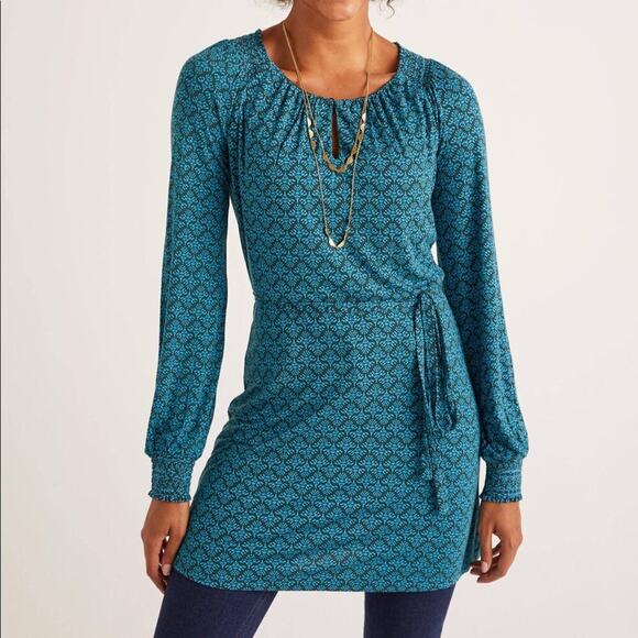 Boden Clementine Jersey Long Sleeve Floral Tunic - Picture 1 of 11